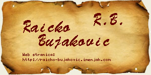 Raičko Bujaković vizit kartica